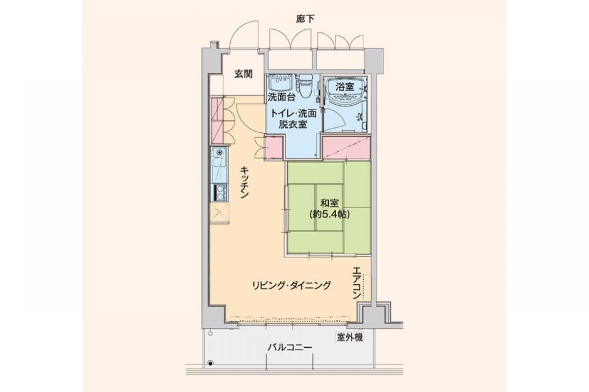 Bタイプ居室（入居時：60～79歳の場合）の居室イメージ