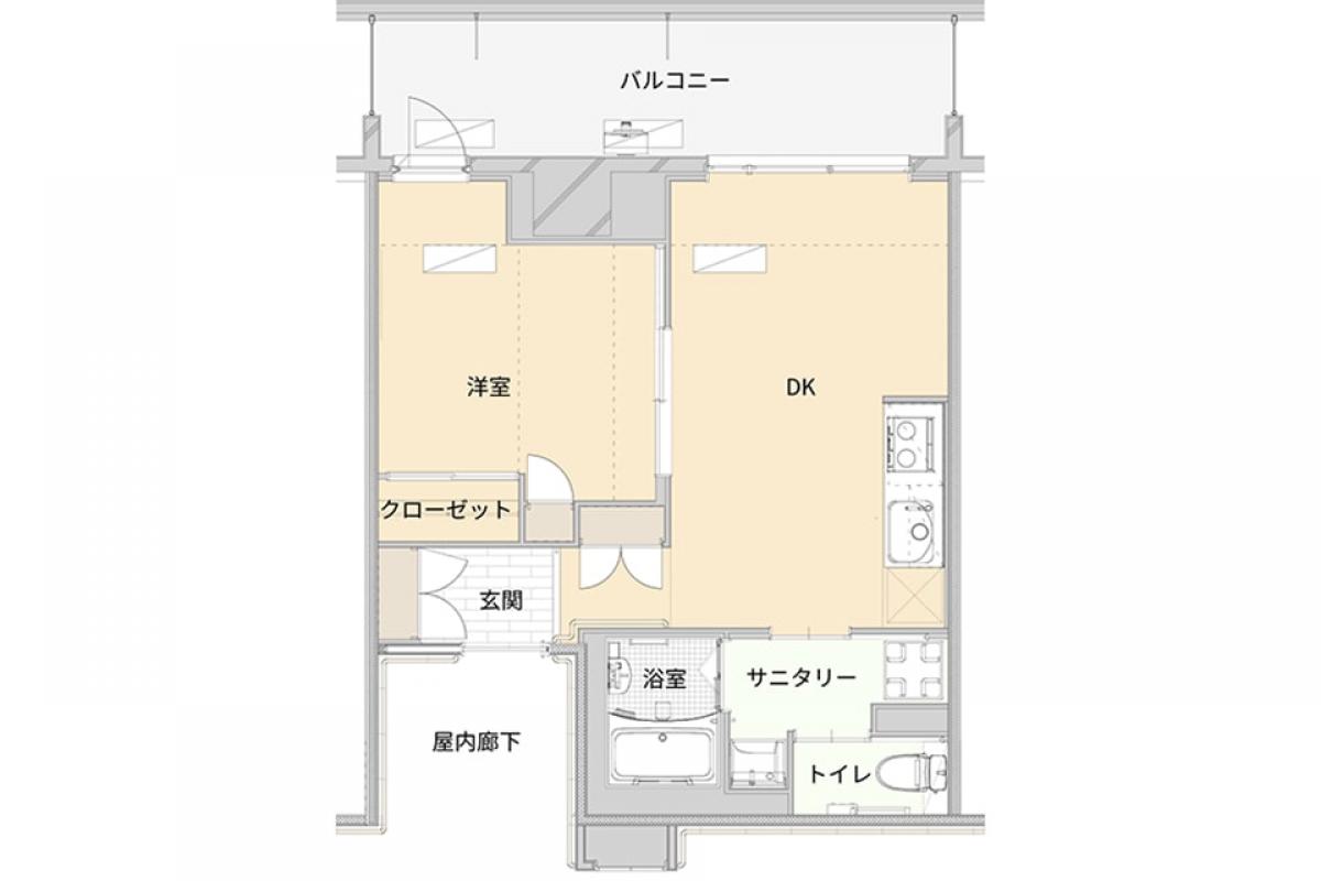 居室Hタイプ／80歳女性の場合の居室イメージ