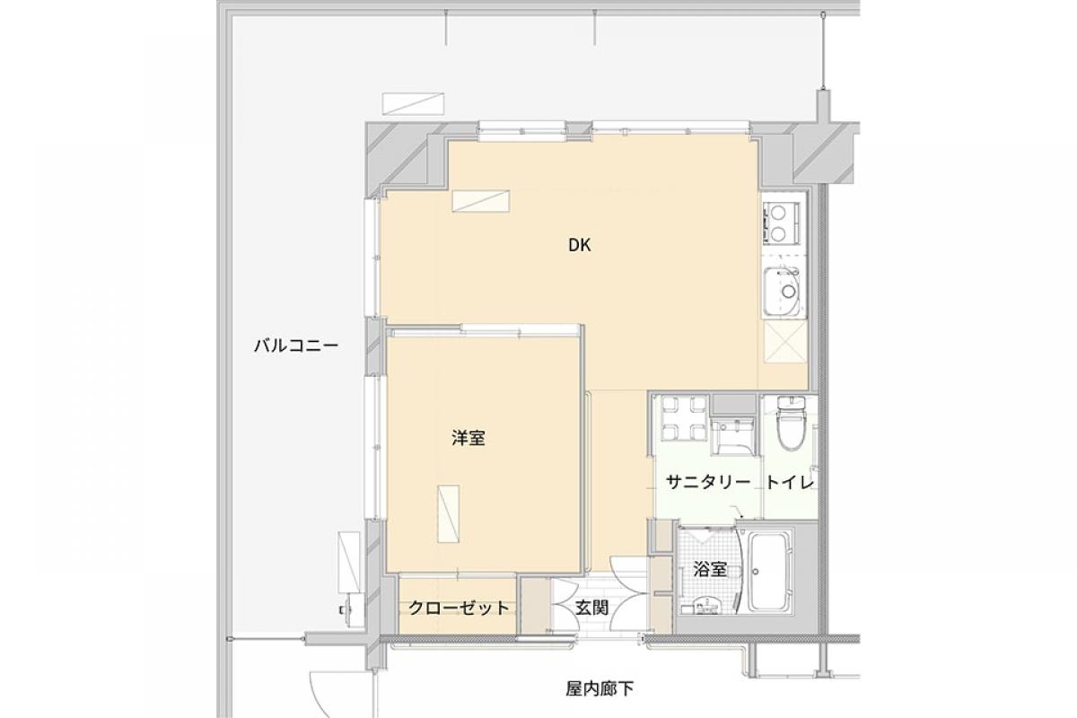 居室A・G・Iタイプ／80歳女性の場合の居室イメージ