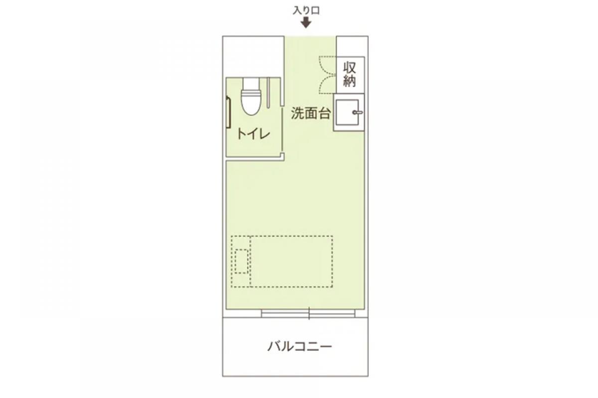 Aタイプ（下限）の居室イメージ
