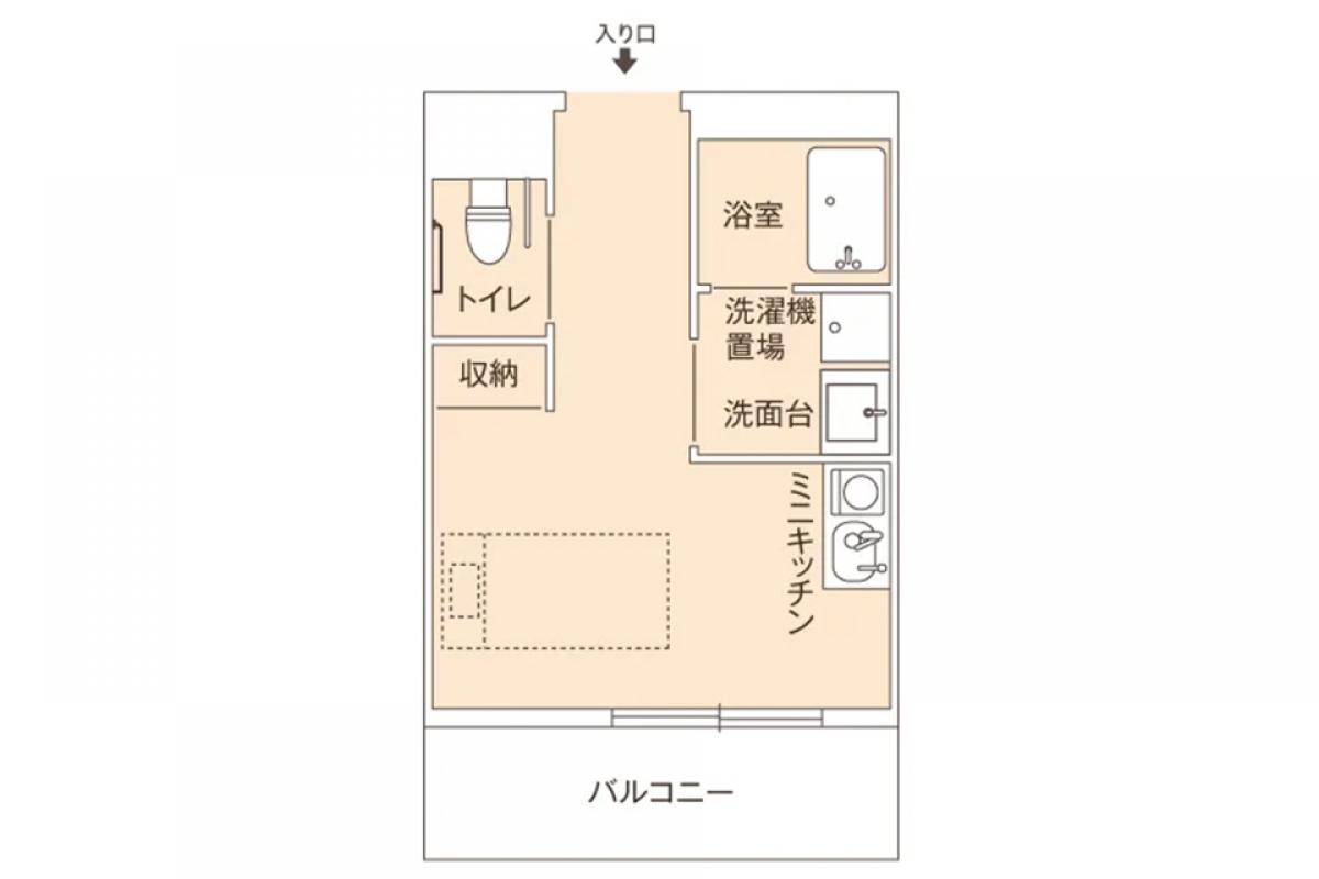 Bタイプ（下限）の居室イメージ
