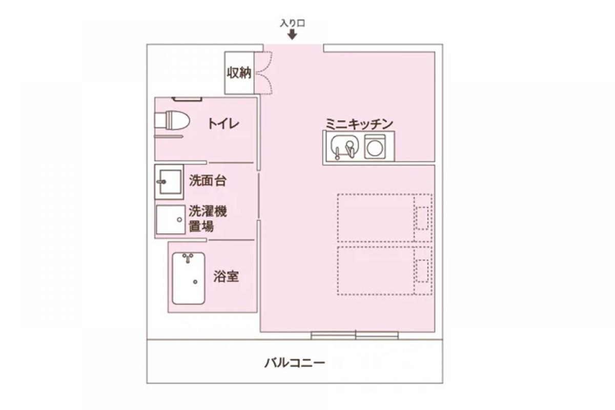 Cタイプ（下限）の居室イメージ