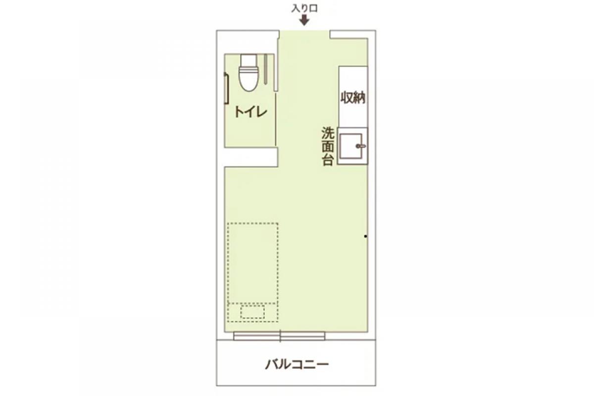 Aタイプ（下限）の居室イメージ